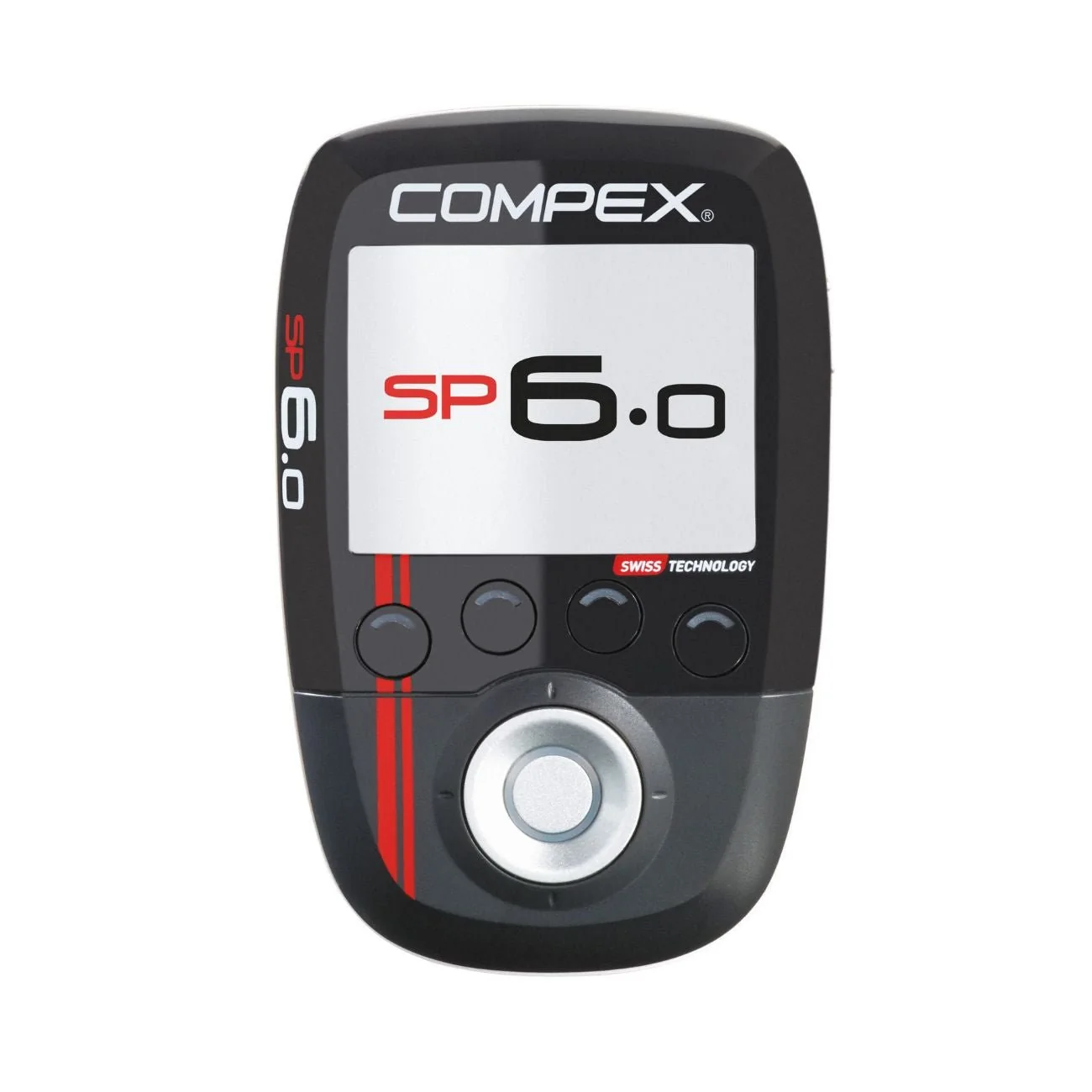 Compex Sport 6.0 Lihasstimulaator – pilt 1 Compex Sport 6.0 juhtmevaba lihasstimulaator – kaugjuhtimispult valgel taustal
