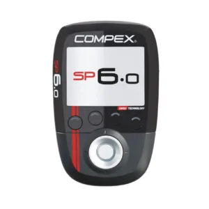 Compex Sport 6.0 lihasstimulaatori rent – juhtmevaba seadme kaugjuhtimispult valgel taustal