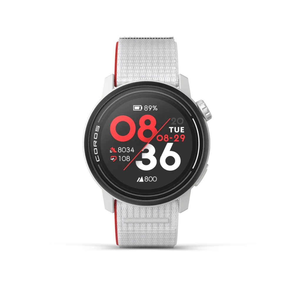 Coros Pace 3 GPS spordikell, valge nailonrihmaga (2)