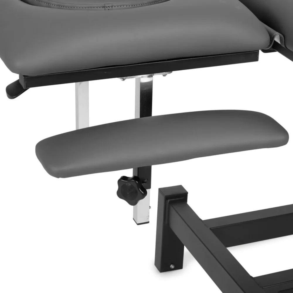 Elektrooniliselt reguleeritav rehabilitatsiooni ja massaažilaud Fortis 5 Ergo, käsipuldiga, hall valge2