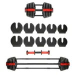 HMS SGR40 PRO SET 2in1 reguleeritav hantel ja kang 43,5 kg2
