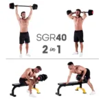 HMS SGR40 PRO SET 2in1 reguleeritav hantel ja kang 43,5 kg3