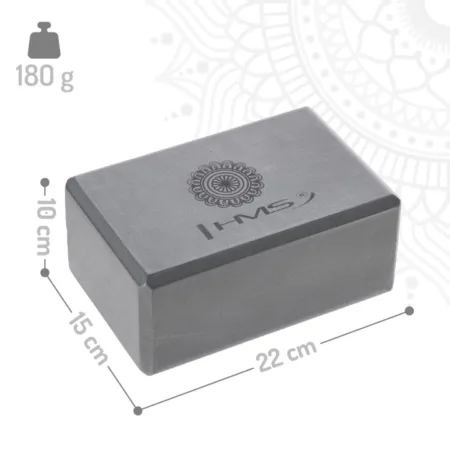 a grey rectangular box with a size and measurements