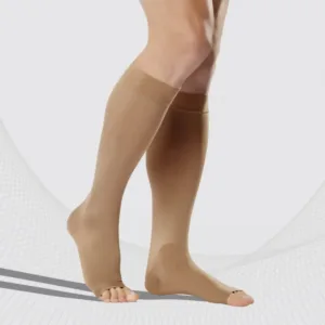Meditsiinilised elastsed kompressioonpõlvikud avatud varbaosaga, pehmed