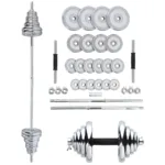 Metallist kroomitud kangi ja hantlite komplekt 50KG HMS STC501