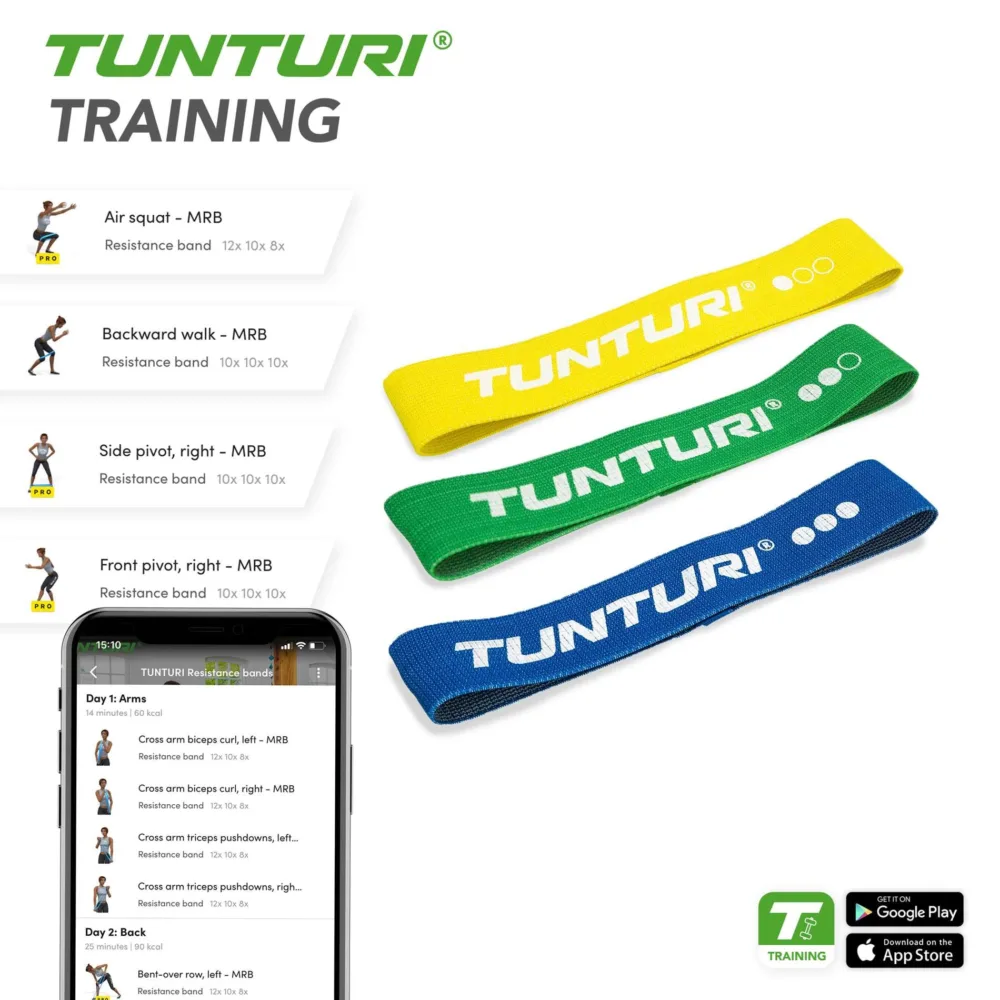 Tunturi tekstiilist treeningkummide komplekt (3 tk) (4)