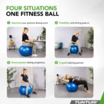 Võimlemispall 90 cm, Sinine, pumbaga Tunturi7.jpg