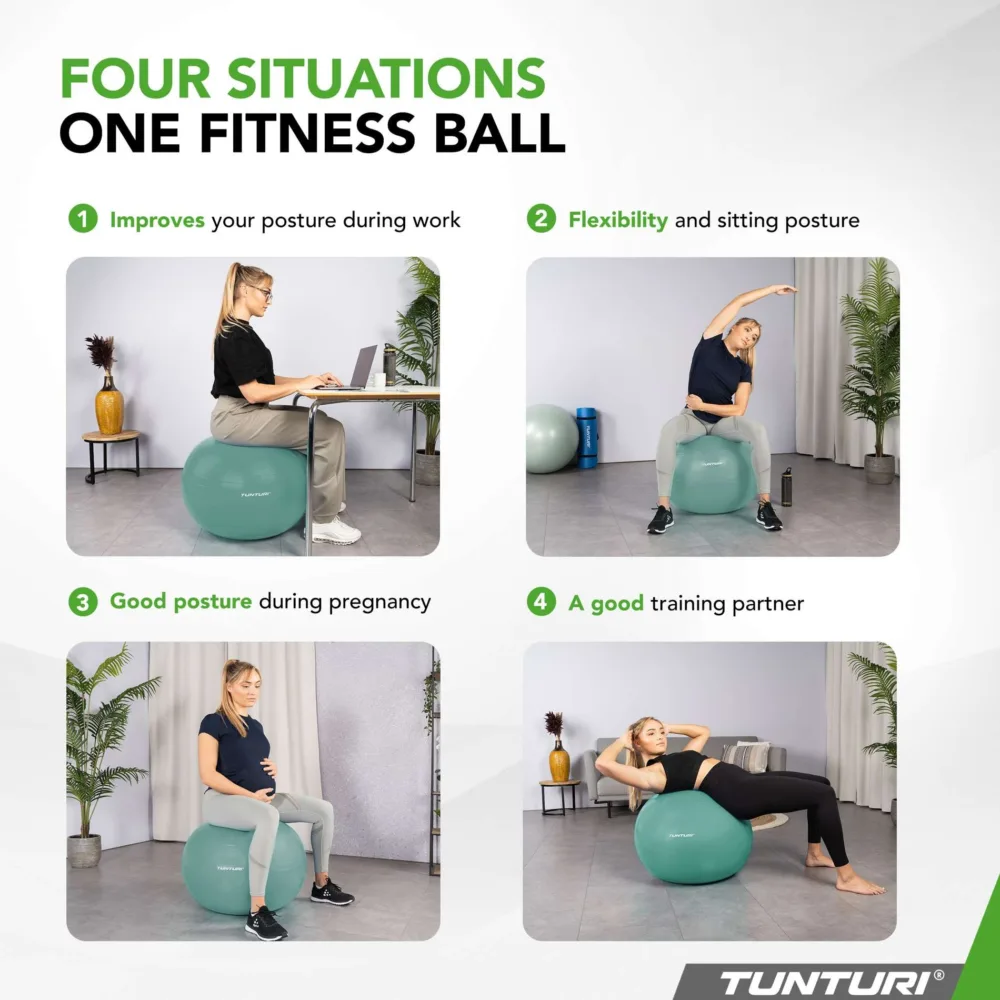 Võimlemispall TUNTURI Gymball 90cm, Anti Burst, Petrol3.jpg