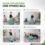 Võimlemispall TUNTURI Gymball 90cm, Anti Burst, Petrol3.jpg