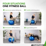 Võimlemispall TUNTURI Gymball 90cm, Anti Burst, Sinine4