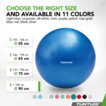 Võimlemispall TUNTURI Gymball 90cm, Anti Burst, Sinine8