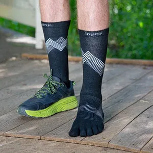 Injinji RUN õhukesed kõrged varvassokid coolmax must (1)