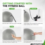 Võimlemispall TUNTURI Gymball 90cm, Anti Burst, Silver 5