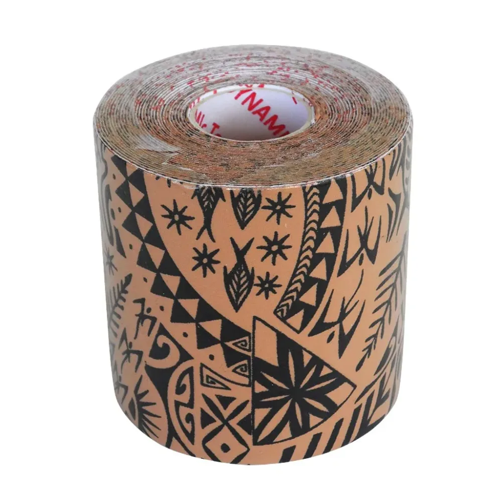 dynamictape-beige-black-medpoint DYNAMIC Teip Beez Musta mustriga  TATOO 7.5cmx5m - Image 1