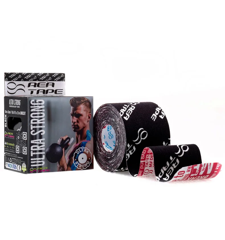 rea-ultra-strong-must REA Kinesioteip Ultra tugev 5cm x 5m Must - Image 1