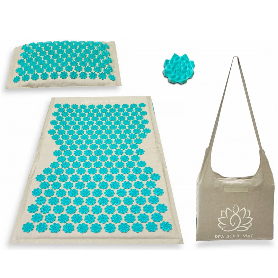 eco-soul-mat-rt-sinine Nõelmatt akupunktuurmatt REA Eco Soul Türkiissinine (Matt + padi + kott) - Image 7