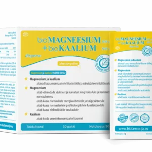 bioMagneesium 300mg+bioKaalium 300mg südamele ja lihastele, 30 pakki