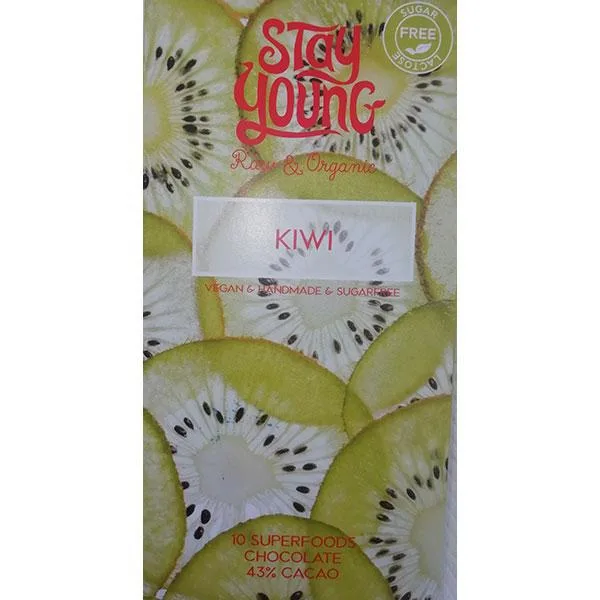 stayyoung kiivi sokolaad Suhkruvaba tooršokolaadi tahvel kiivi 44g - Image 1