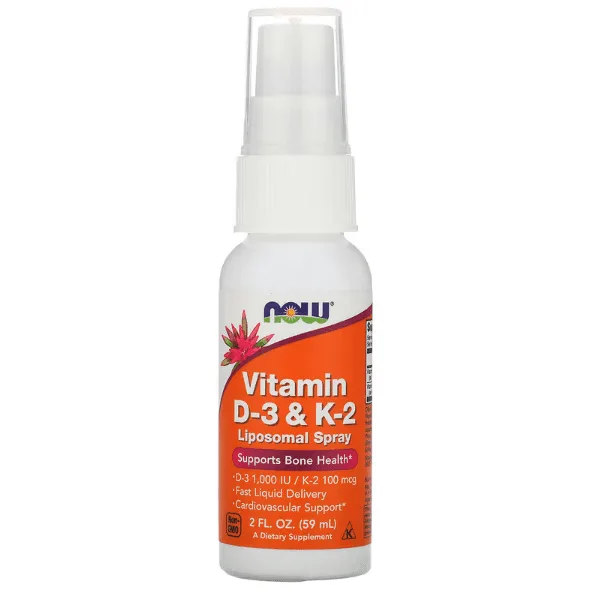 NOW Foods, Vitamin D-3 & K-2, Liposomal Spray, 2 fl oz (59 ml) vitamiin d3 liposoomne sprei