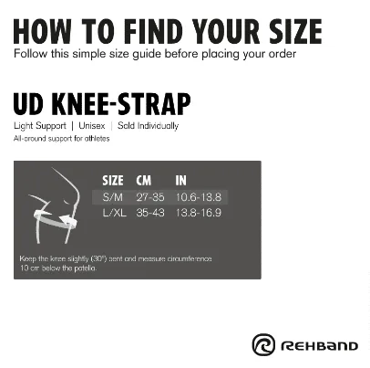 rehband knee strap mõõdud patella tugiside suurusetabel