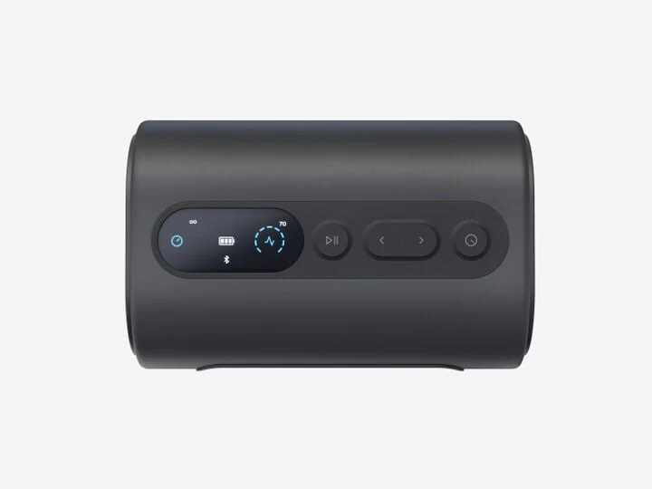 RecoveryAIR PRIME kompressioonsüsteem RA0228 – pumba juhtpaneel: toide, aeg, rõhk, start ja paus