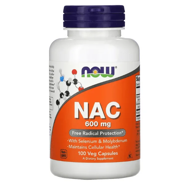 NOW Foods, NAC, 600 mg, 100 Veg Capsules Now Foods, NAC (N-atsetüültsüsteiin), 600 mg, 100 kapslit - Image 1