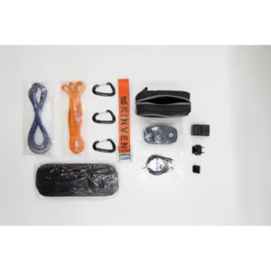 Kinvent K-PULL V3 (MP0902FN) komplekti tarvikud: kummid, karabiinid, jäik rihm ja kotid