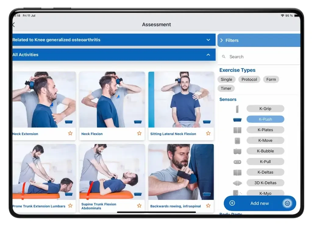 Kinvent Physio rakenduse K-Push testide valik tahvelarvutis (MP0502FN)