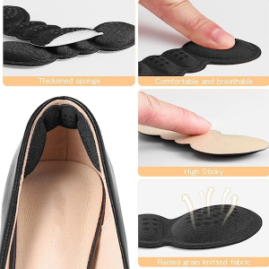 Naiste tekstiil kannapehmendus jalatsitesse mustad