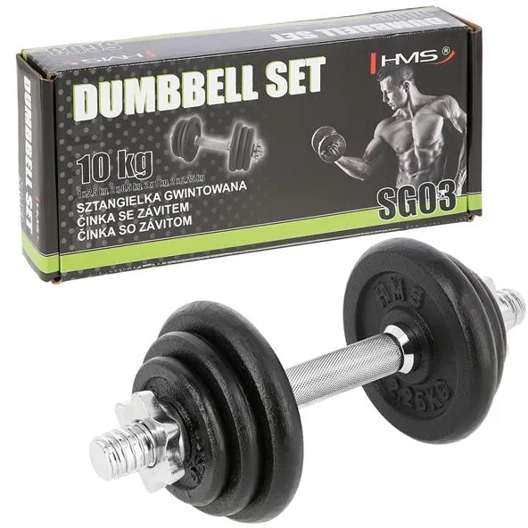 Metallist muudetava raskusega hantel 10KG HMS karp Metallist muudetava raskusega hantel 10KG HMS karp