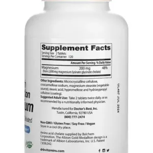 doctor s best magnesium high absorption 100 chelated 240 tablets