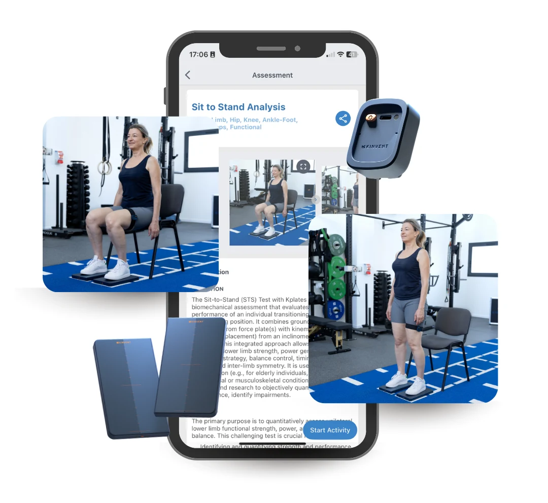 Sit-to-stand analüüs Kinvent rakenduses K-Force plaatide ja K-Move anduriga