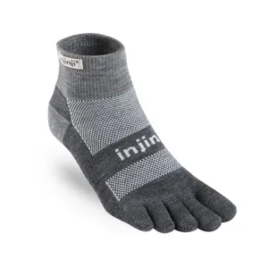 Injinji 2.0 OUTDOOR poolkõrged keskmise paksusega meriinovillaga varvassokid, tumehall