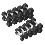 Tunturi Platinum Hex hantlite komplekt 1–10 kg, kümme paari kummikattega hantleid