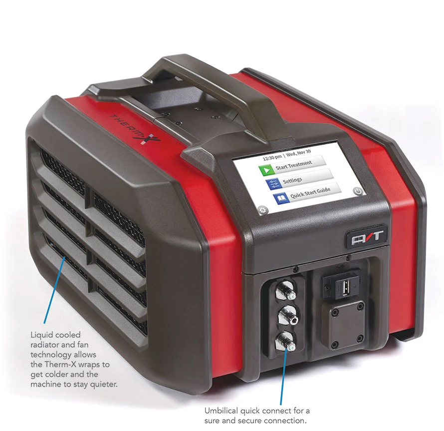 Therm-X AT seadme ehitus: vedelikjahutusega radiaator ja ühendusvooliku kiirliitmik (Therm-x)