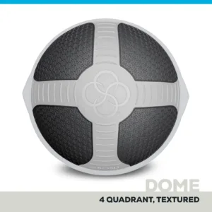 BOSU NexGen Home kuppel ülalt, neli tekstuuriga sektorit ja keskne logo