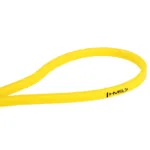 Kollase HMS GU05 kummi 6,4 mm laiune lint ja HMS logo lähivaates