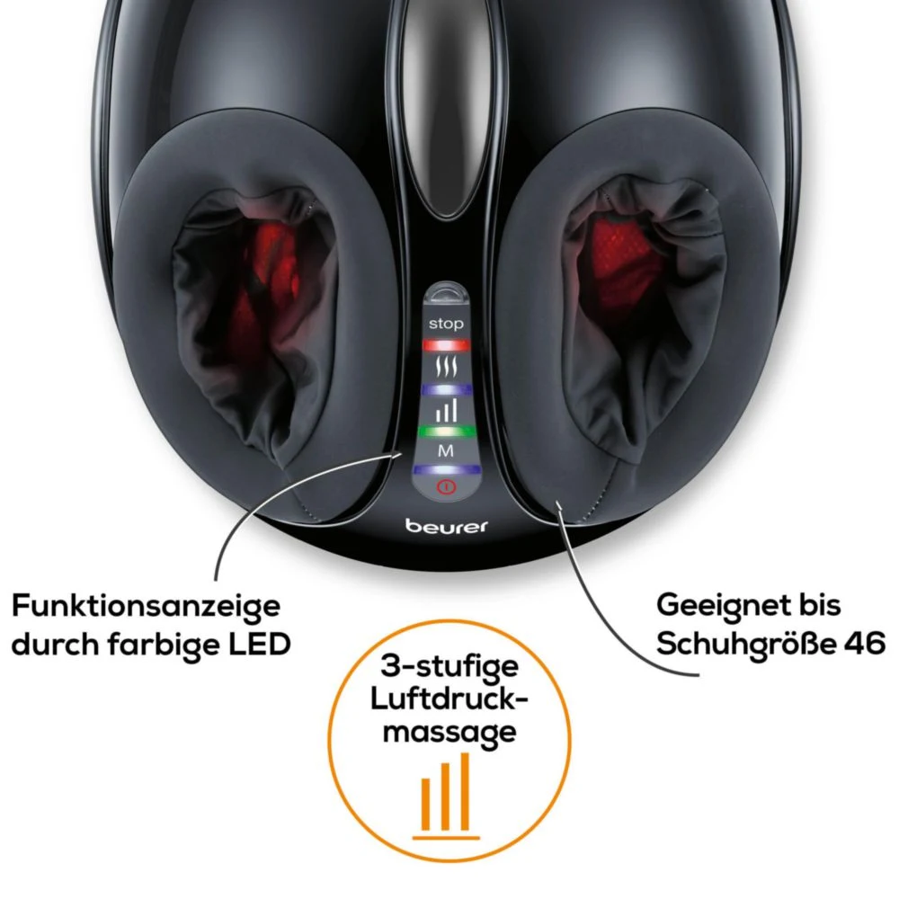 FM90 pealtvaade: värviliste LED-idega juhtpaneel ja jalasüvendid kuni jalanumbrini 46
