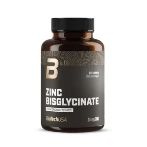 BioTechUSA tsinkbisglütsinaat 25 mg, 60 tabletiga pruun purk valgel taustal