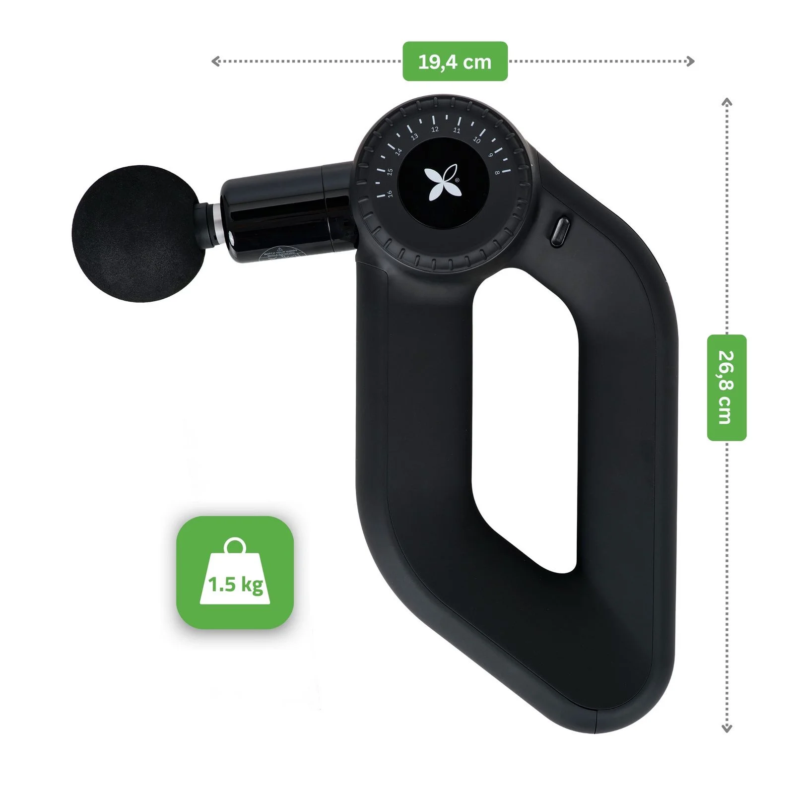 Elektriline massaažipüstol Habys Pro Therapy Max Massage Gun T-POZBEO001 Elektriline massaažipüstol Habys Pro Therapy Max mõõtudega 26,8 × 19,4 cm – Habys Pro Therapy Max T-POZBEO001