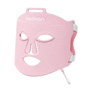 Roosa LED-näomask Medivon Lumi Fit valgel taustal, tootekood 5904119287145