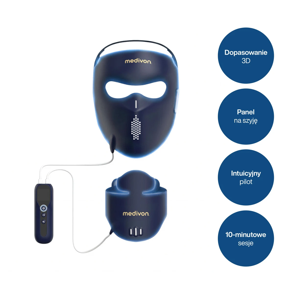 Lumi 3D Pro mask ja eraldi kaela- ja dekolteepaneel puldiga