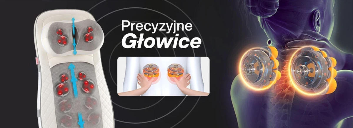 Luna istmekatte pöörlevad shiatsu-massaažipead kaelaosas