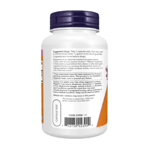 NOW Foods Magtein magneesium L-treonaat, tootekood 733739023902 – etiketi kasutussoovitus ja hoiatused