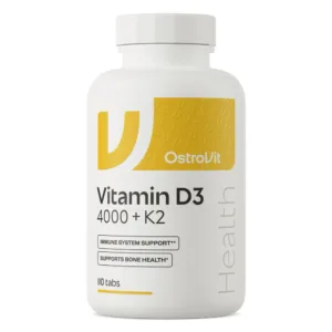 OstroVit D3-vitamiin 4000 IU + K2 tabletid, 110 tabletiga purk valgel taustal
