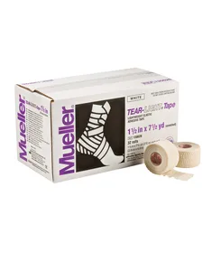 Tear-Light elastikliimside, valge, 3,8 cm × 6,8 m — kast 32 rulli