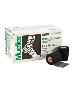 Tear-Light elastikliimside, must, 7,6 cm × 6,8 m — kast 16 rulli