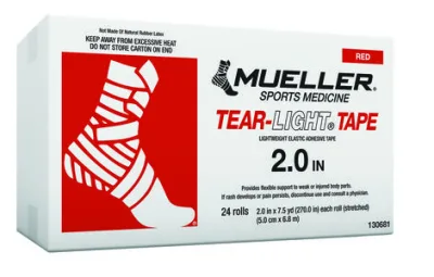 Tear-Light elastikliimside, punane, 5 cm × 6,8 m — kast 24 rulli