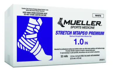 Stretch MTape Premium elastne sporditeip, 2,5 cm × 4,5 m — kast 32 rulli
