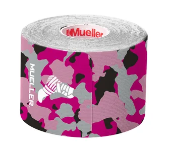 Kinesiology Tape kinesioteip, eellõigatud ribad, roosa kamo, 5 cm × 5 m